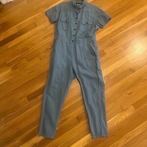 Outerknown Blue Collared Jumpsuit
